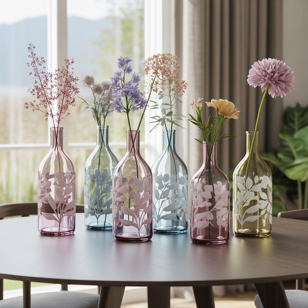 DIY Painted Glass Bottle Vase for Elegant Floral Home Decor