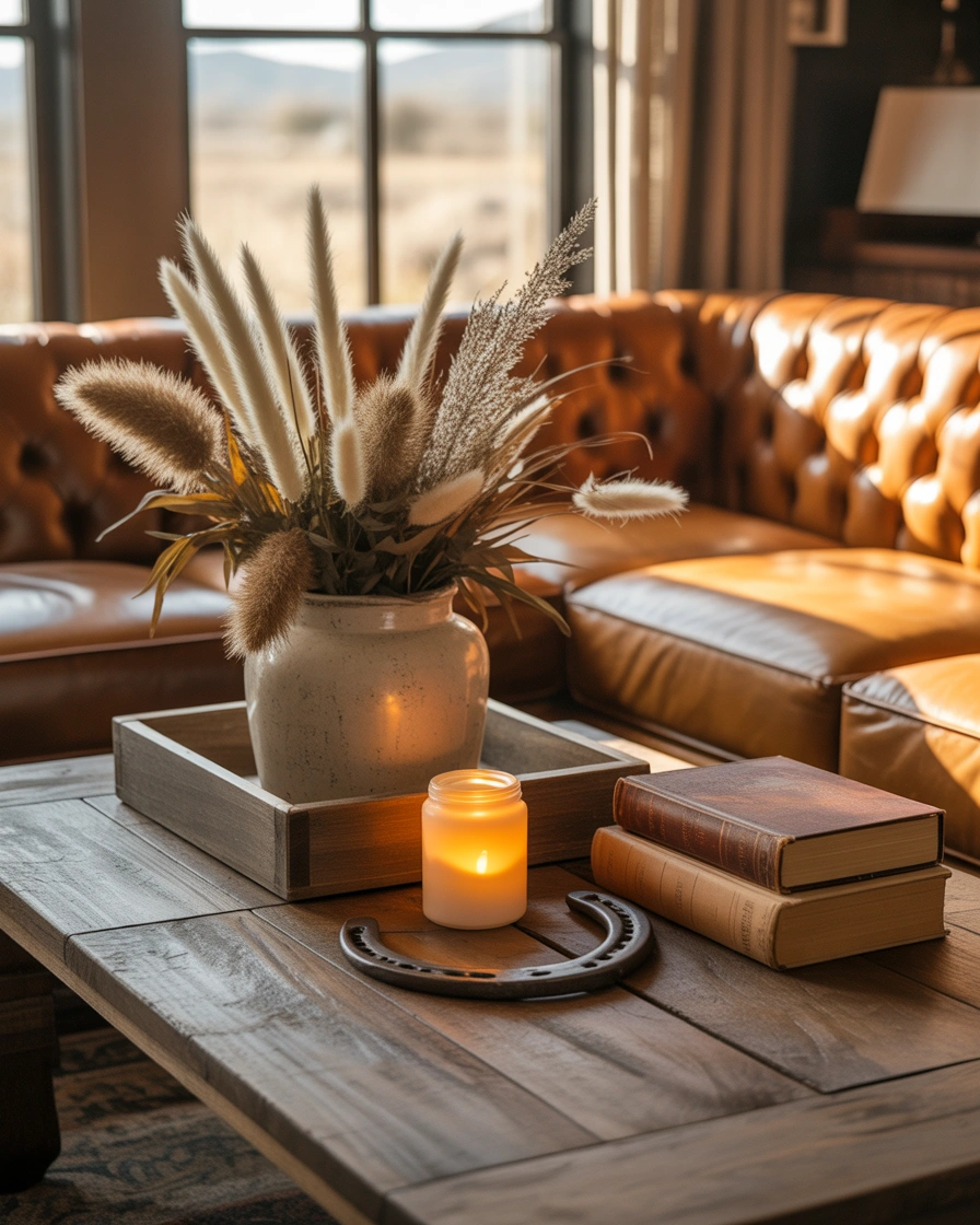 DIY Rustic Western Coffee Table Centerpiece