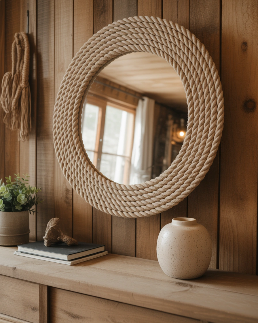 DIY Western Rope Mirror Frame