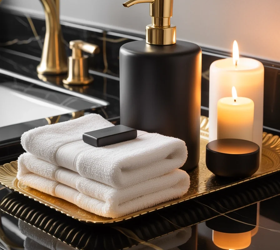 Decorate With Black and Gold Bathroom Accessories