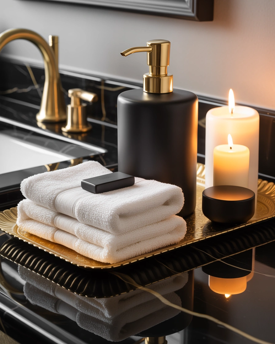 Decorate With Black and Gold Bathroom Accessories