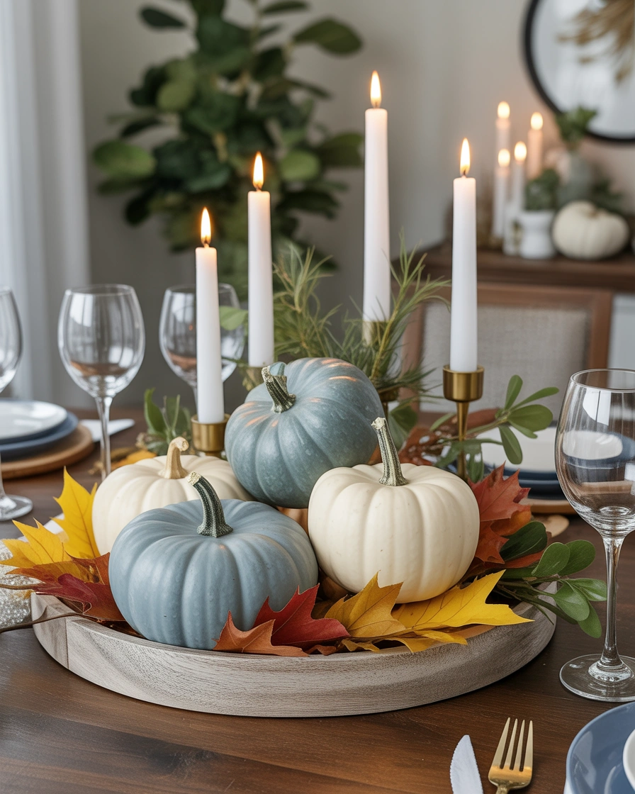 Decorate With Blue Pumpkins for a Unique Thanksgiving Theme