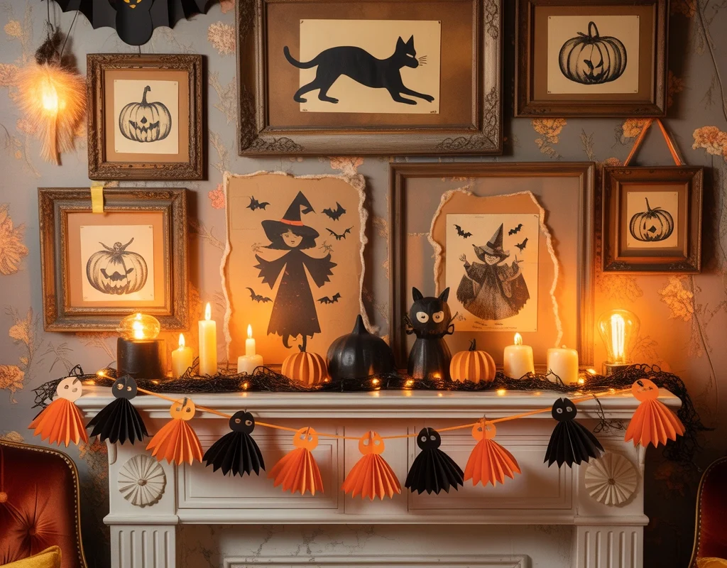 Decorate With Retro Paper Halloween Cutouts and Vintage Wall Art