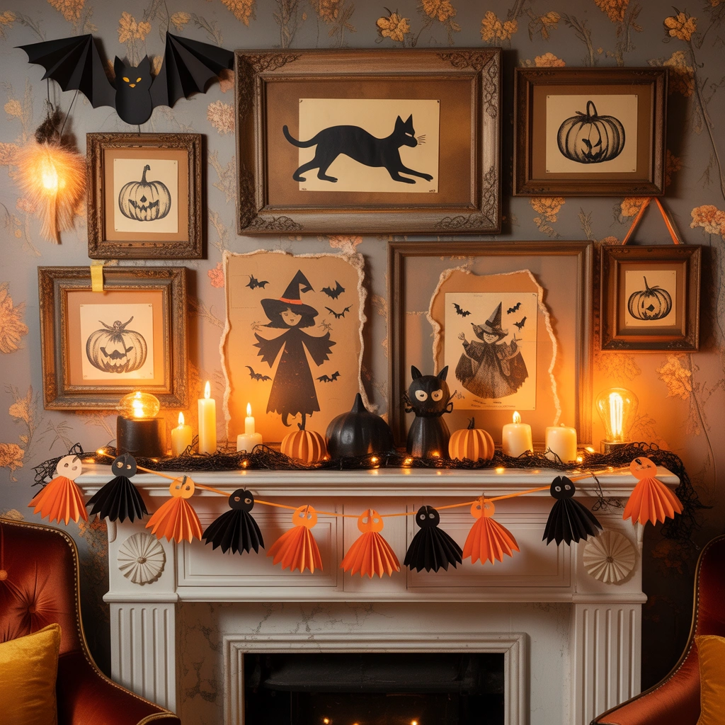 Decorate With Retro Paper Halloween Cutouts and Vintage Wall Art