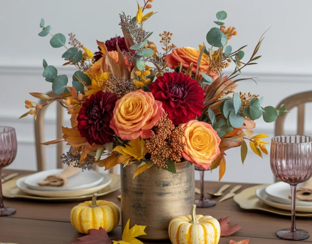 Decorate With a Beautiful Fall Floral Thanksgiving Centerpiece