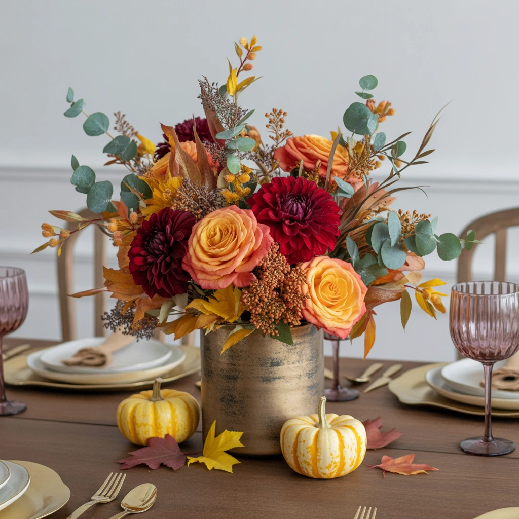 Decorate With a Beautiful Fall Floral Thanksgiving Centerpiece