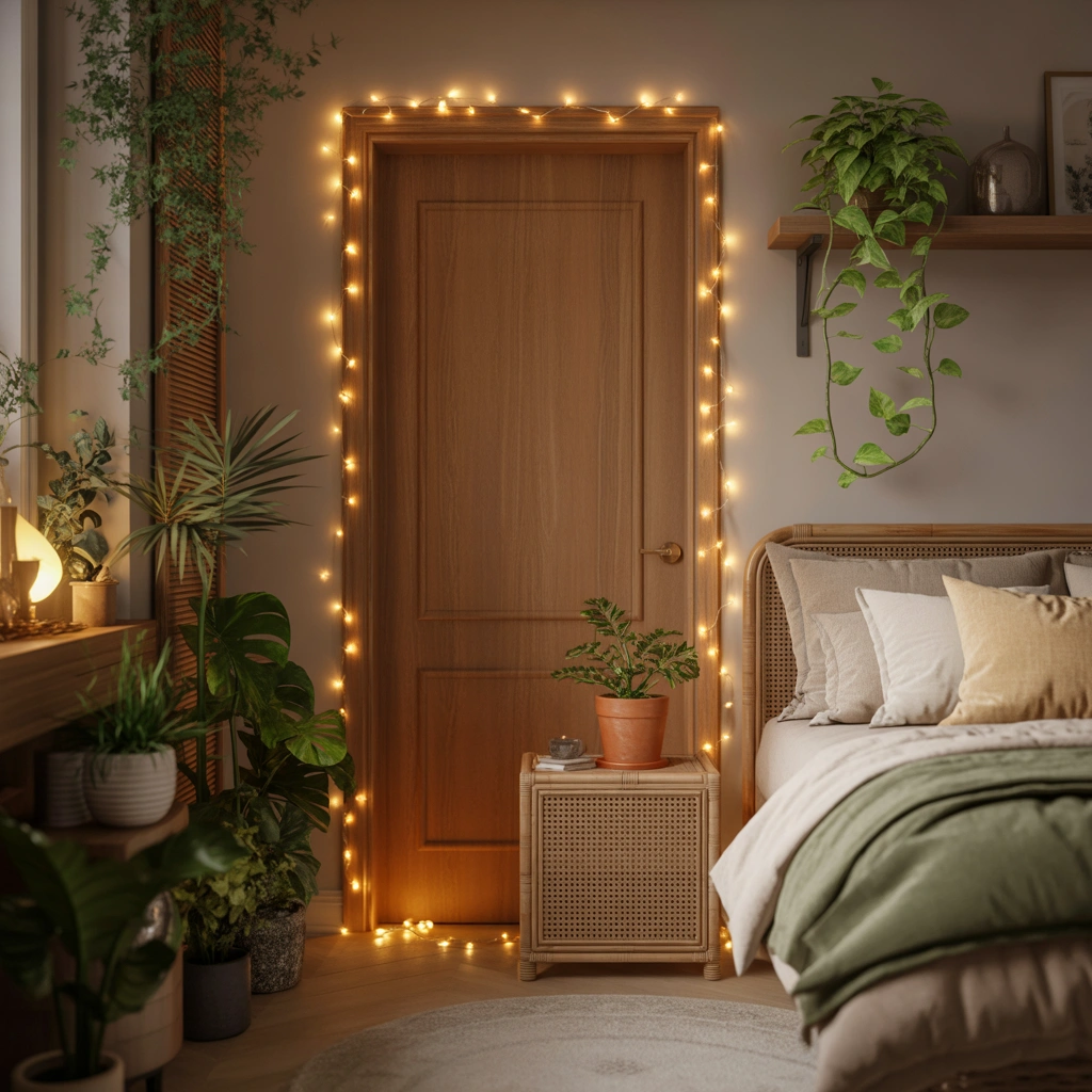 Decorate Your Bedroom Door With Fairy Lights for a Magical Atmosphere