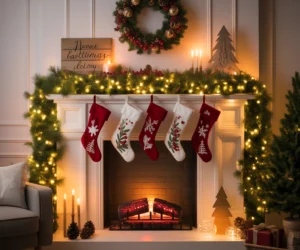 Decorate Your Fireplace Mantel With Festive Greenery and Lights