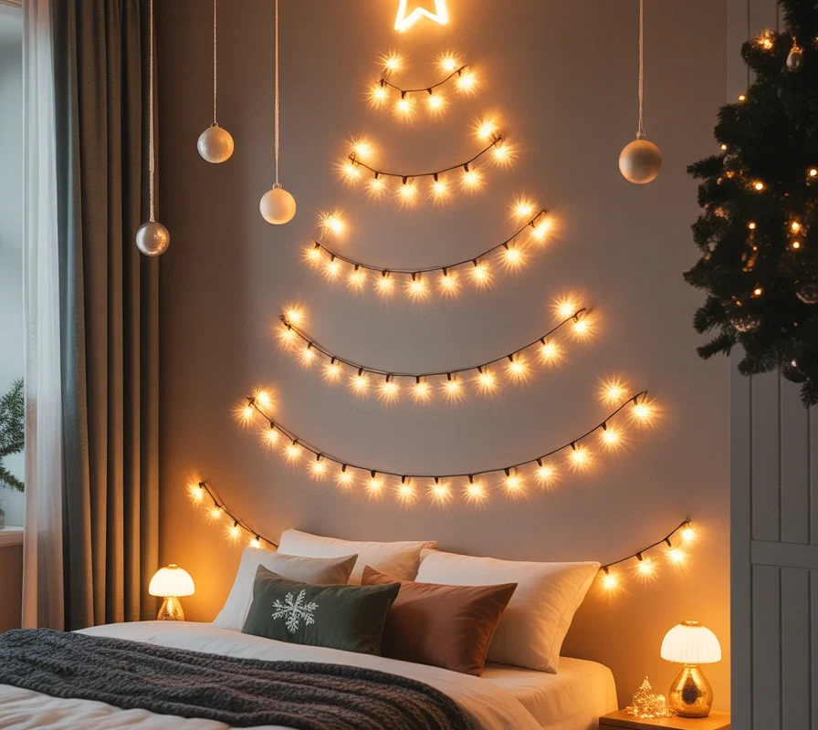 Decorate Your Wall With Christmas Fairy Light Designs