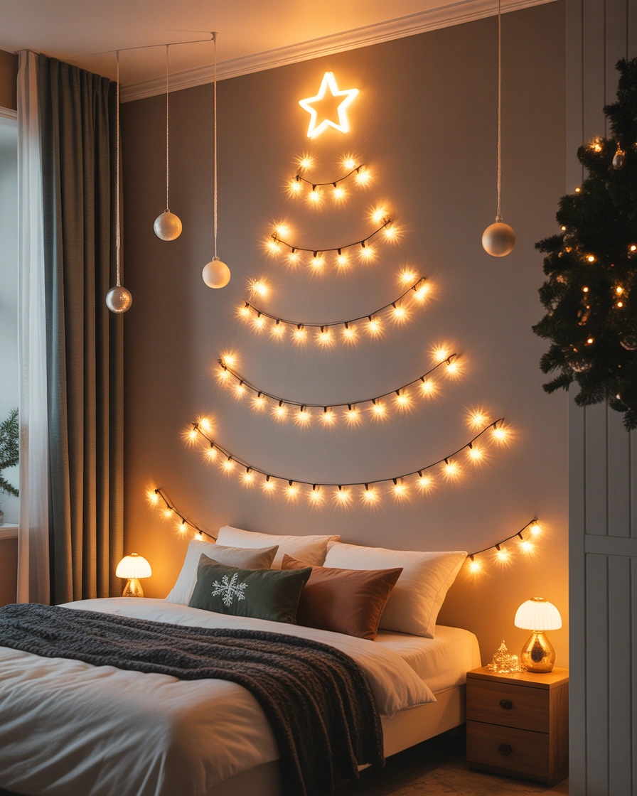 Decorate Your Wall With Christmas Fairy Light Designs