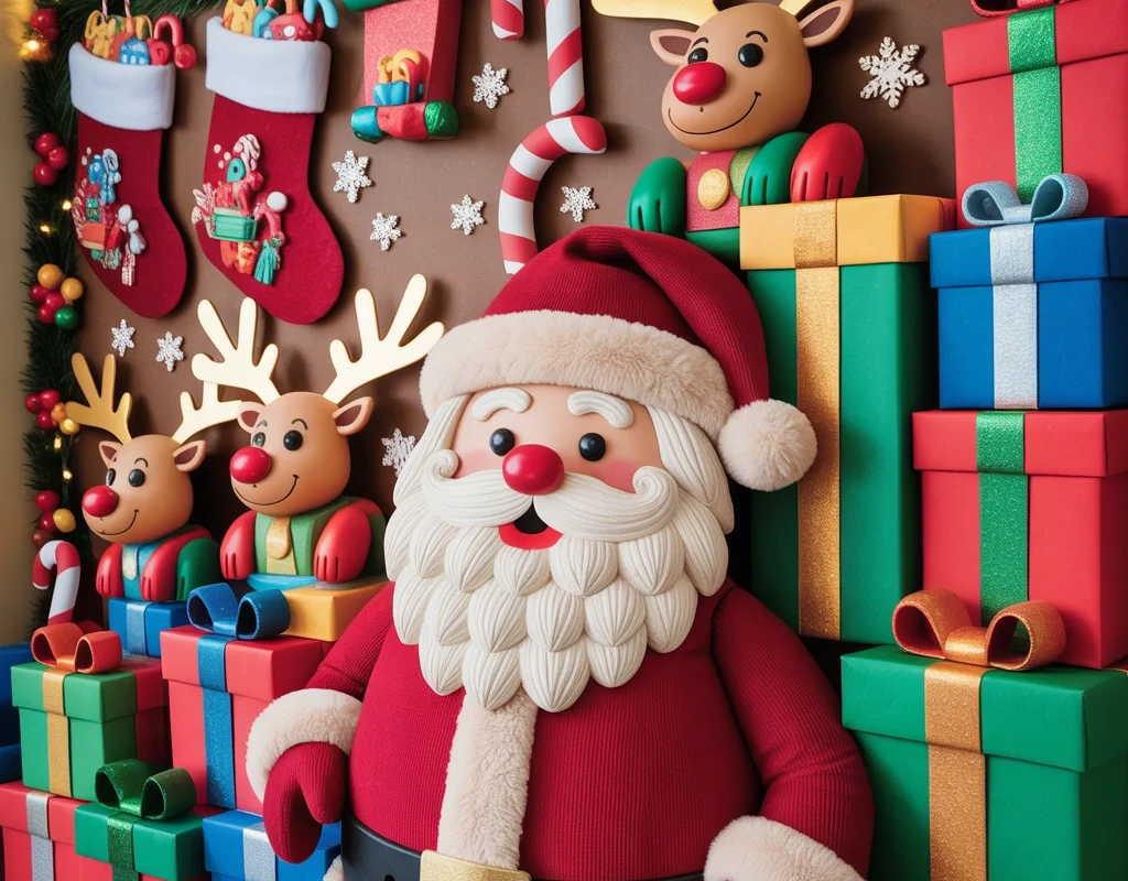 Decorate a Christmas Board With a Santa Claus Theme for a Fun Holiday Look