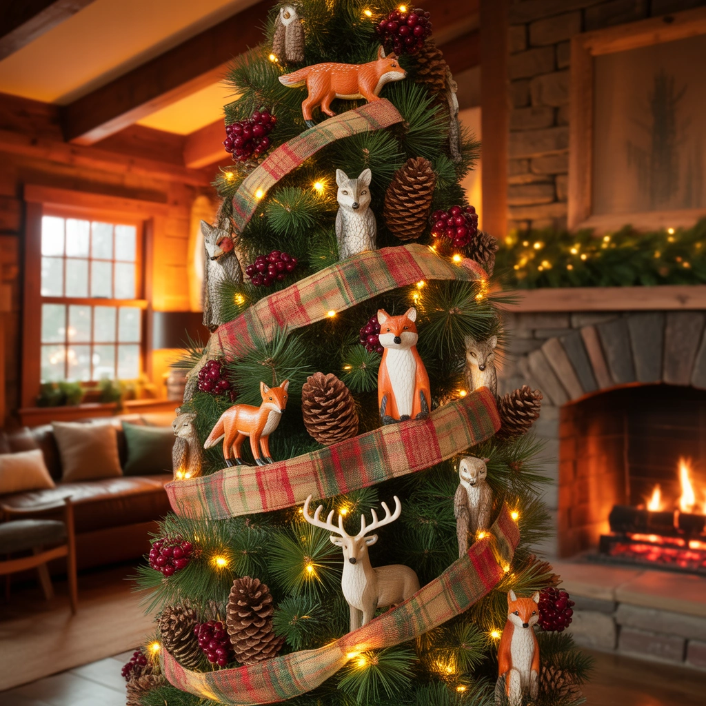 Decorate a Slim Christmas Tree With a Woodland Forest Theme
