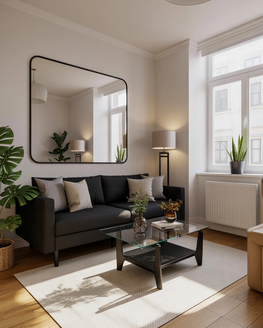 Decorate a Small Living Room With a Black Sofa
