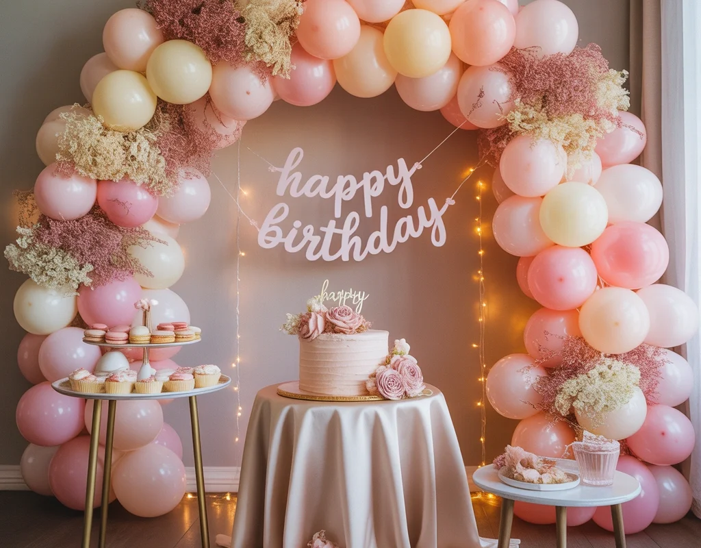 Design a Beautiful Pink and Pastel Birthday Decoration Setup