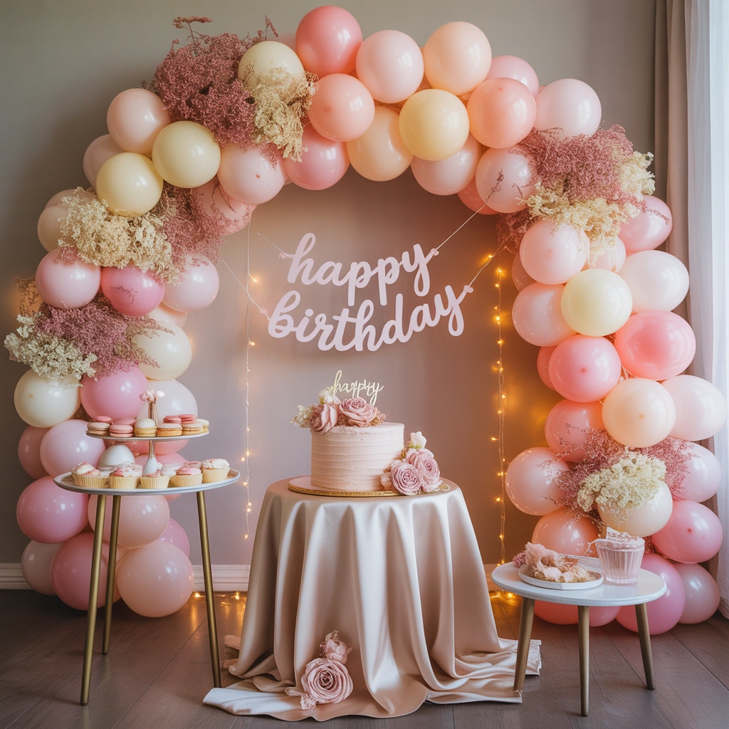 Design a Beautiful Pink and Pastel Birthday Decoration Setup