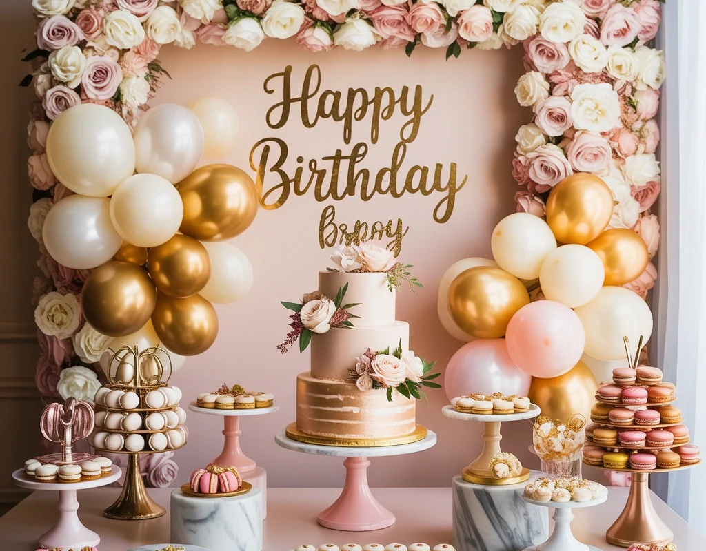 Design a Birthday Dessert Table Backdrop Wall