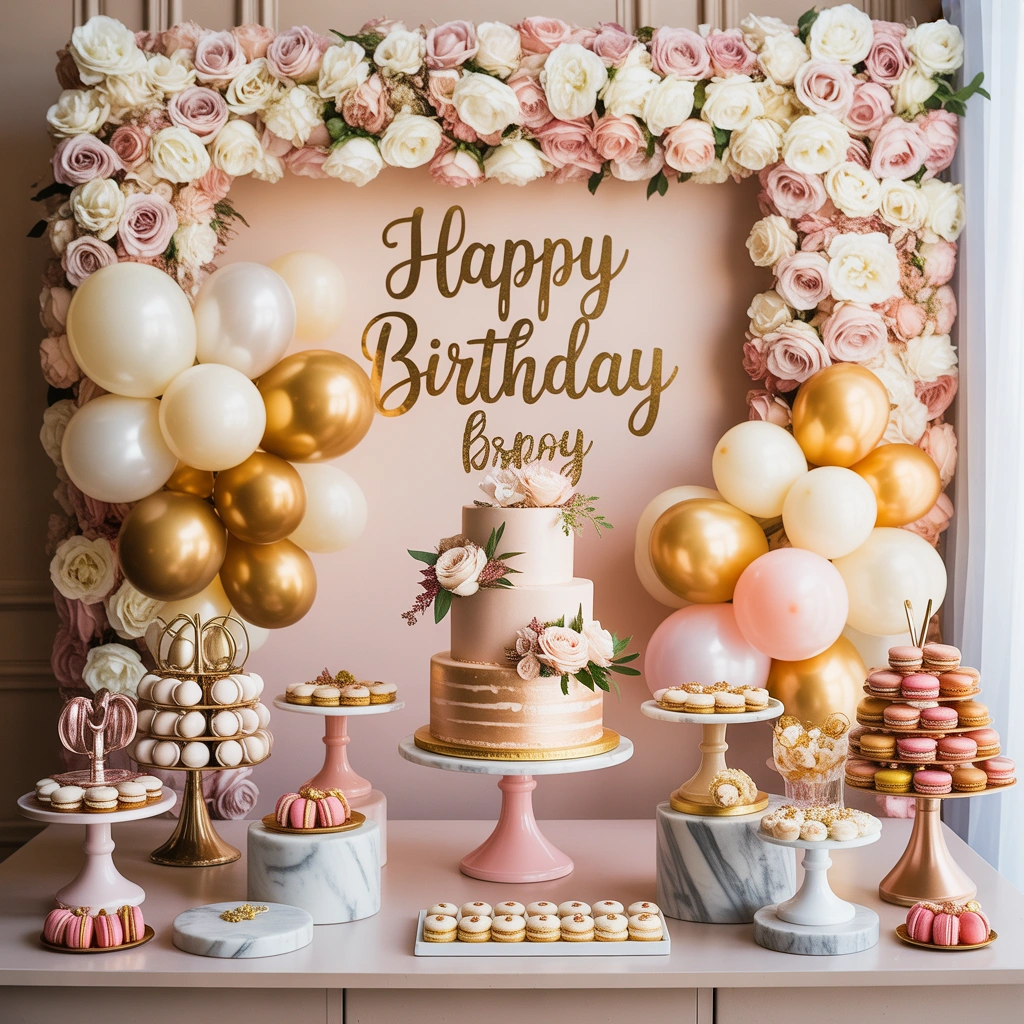 Design a Birthday Dessert Table Backdrop Wall