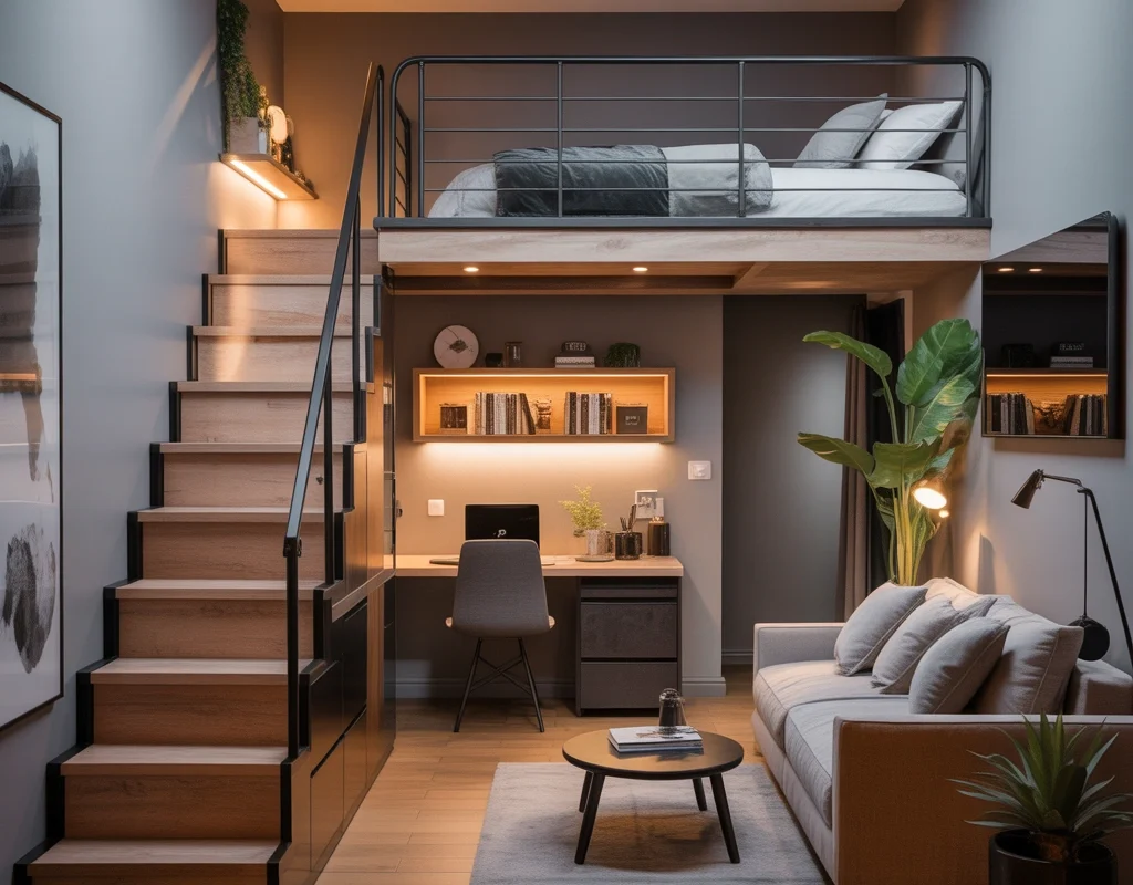 Design a Loft Bedroom for Vertical Space Optimization