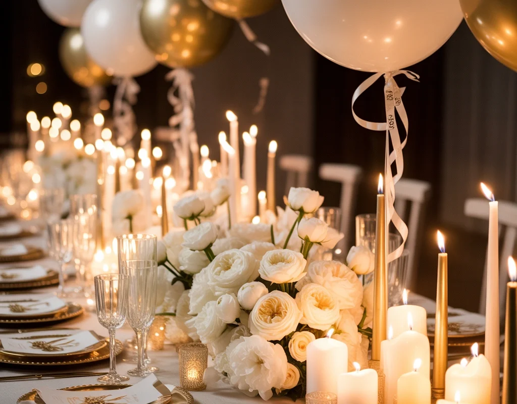 Design a Luxury Gold and White Anniversary Theme