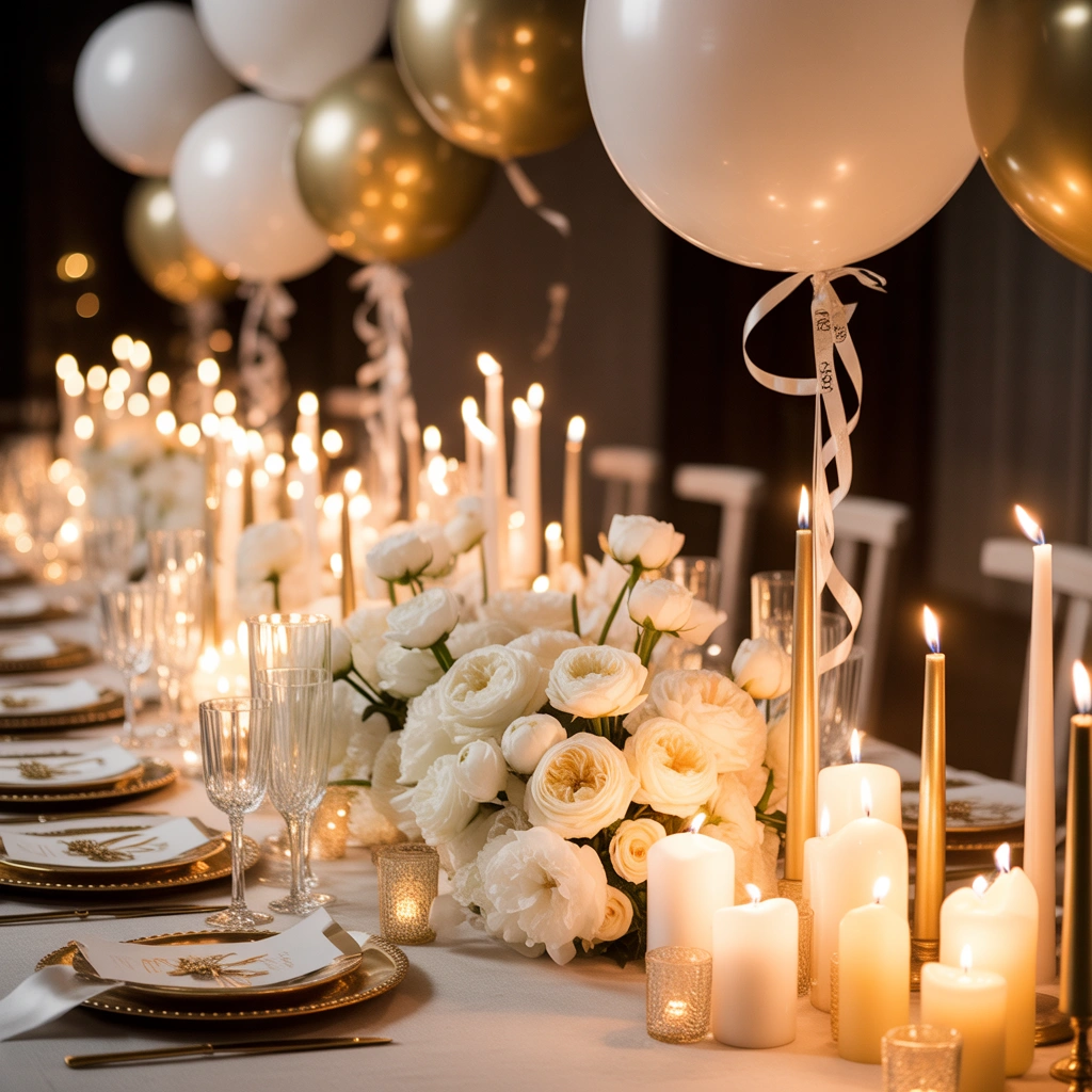 Design a Luxury Gold and White Anniversary Theme