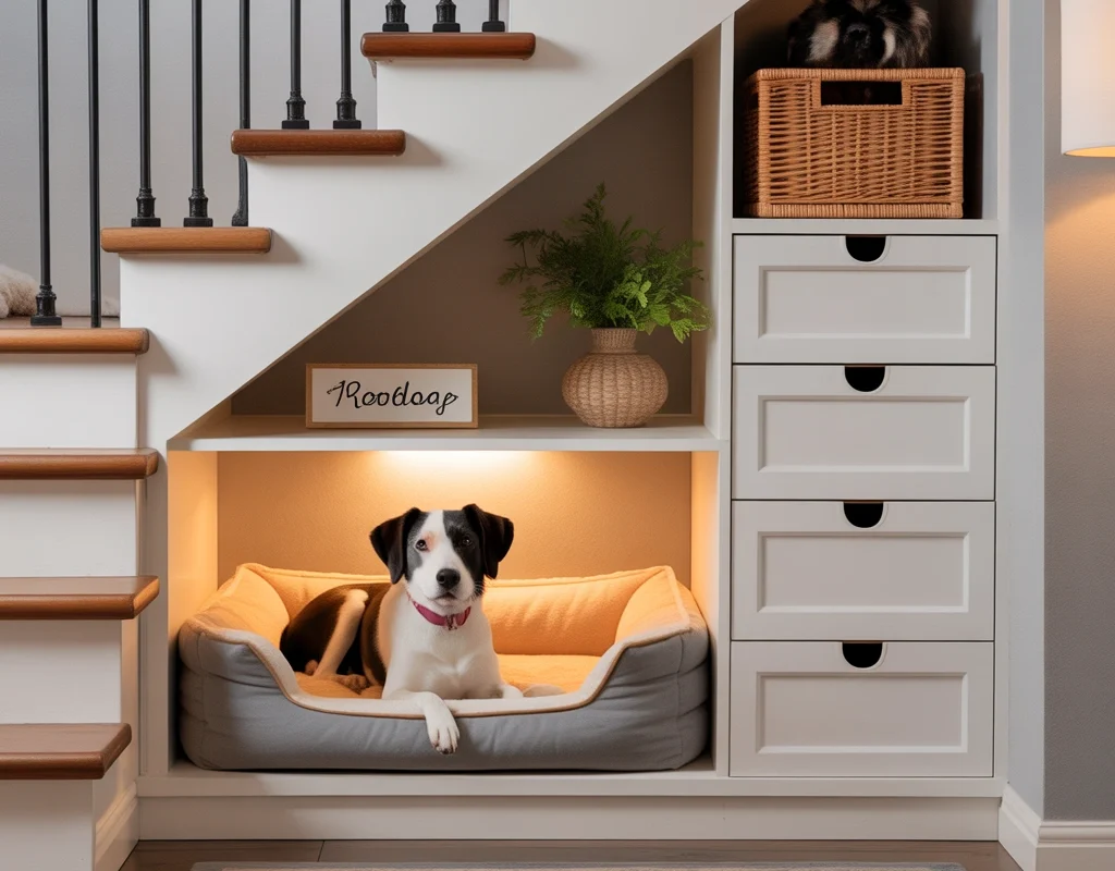 Design a Pet Room Under the Stairs for Your Furry Friends