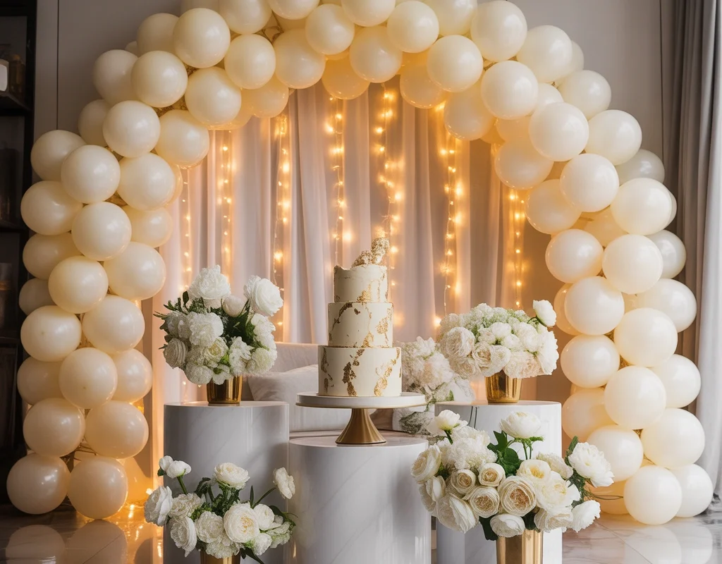 Design a Simple and Elegant White Birthday Decoration Theme
