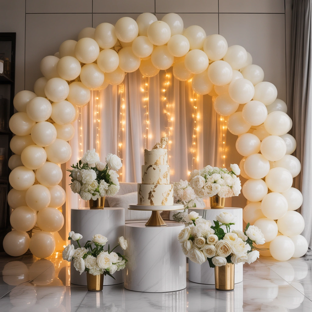 Design a Simple and Elegant White Birthday Decoration Theme