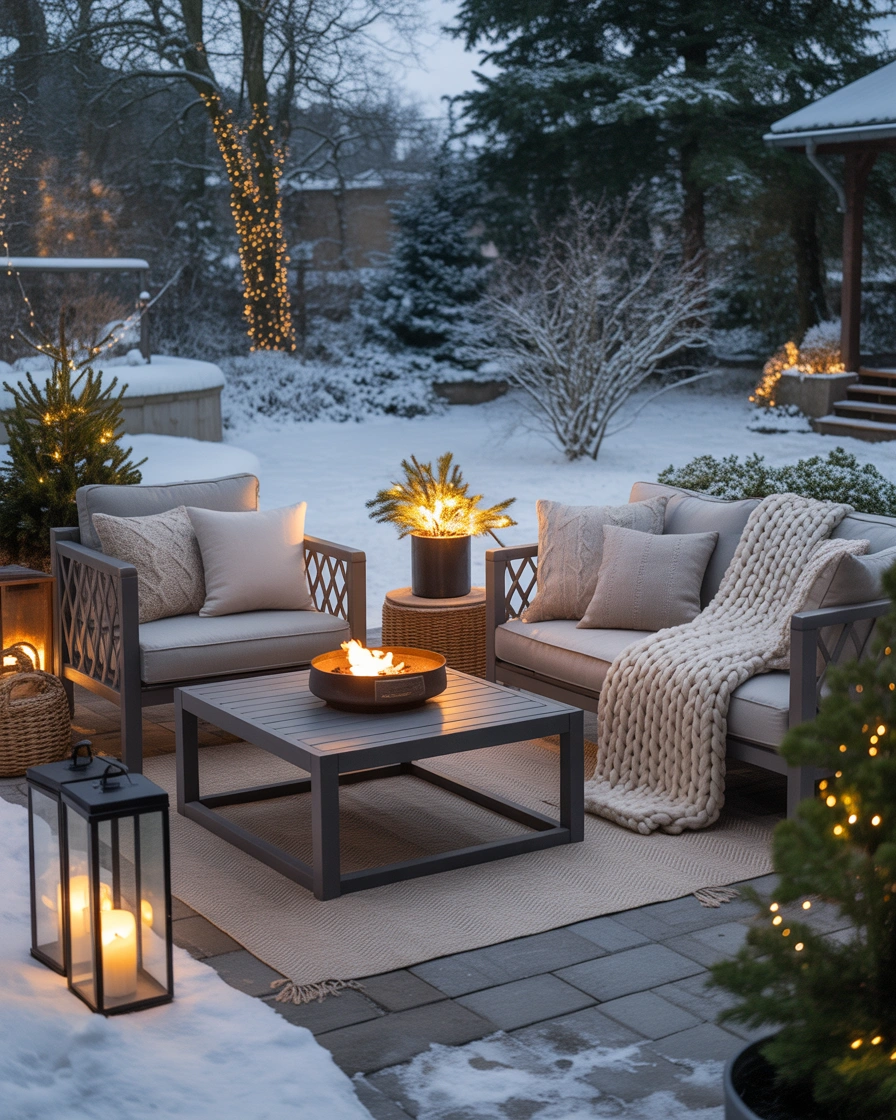 Design a Warm Outdoor Seating Area for Winter