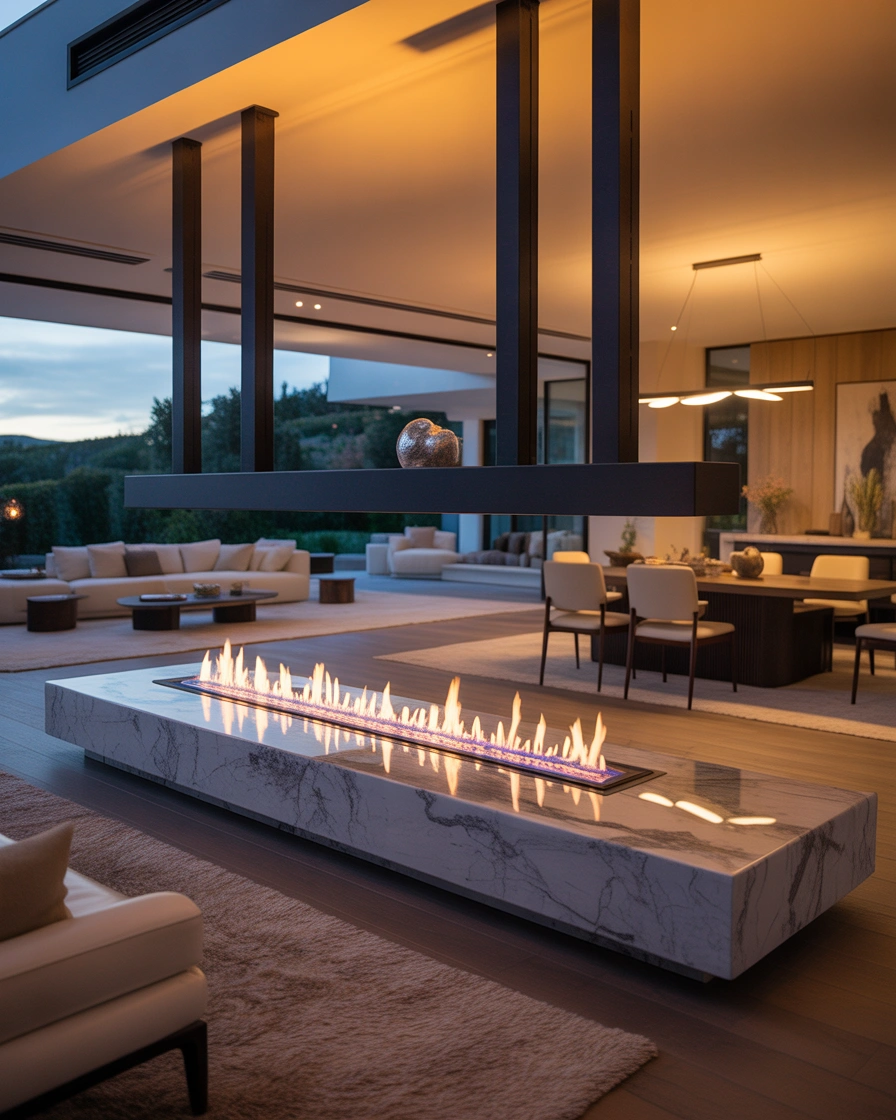 Double Sided Gas Fireplace for Open Concept Homes