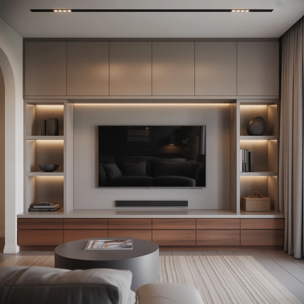Entertainment Center With Hidden Storage Solutions