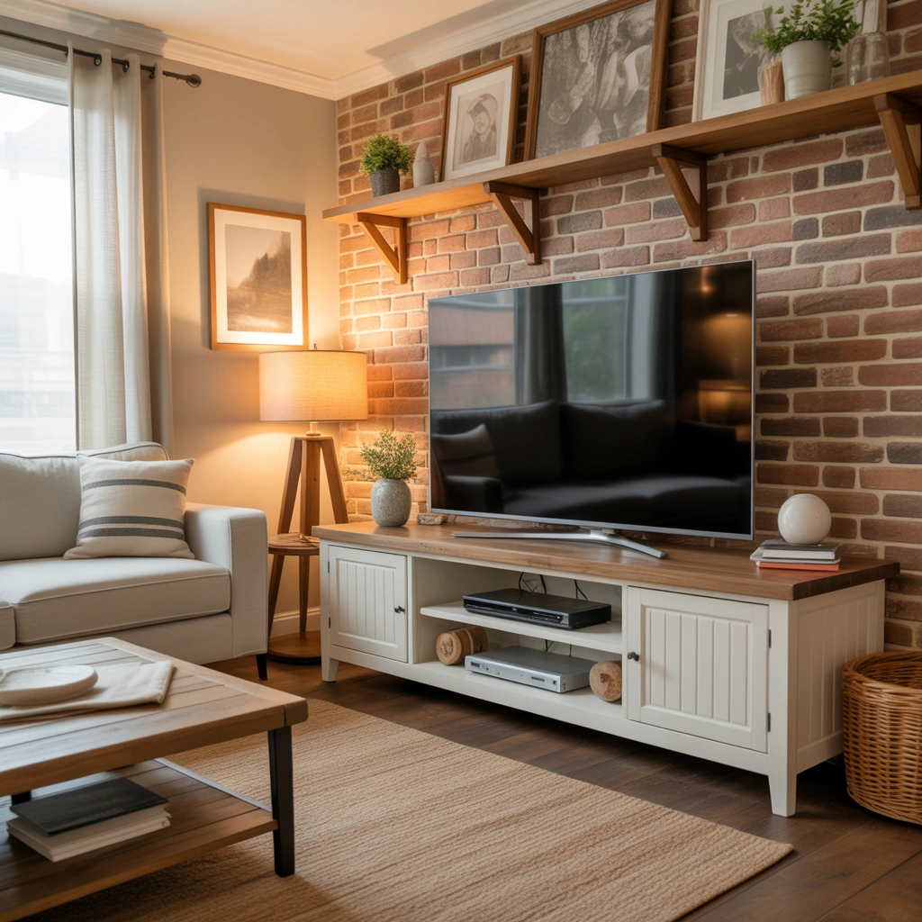 Farmhouse Style Entertainment Center With Rustic Charm
