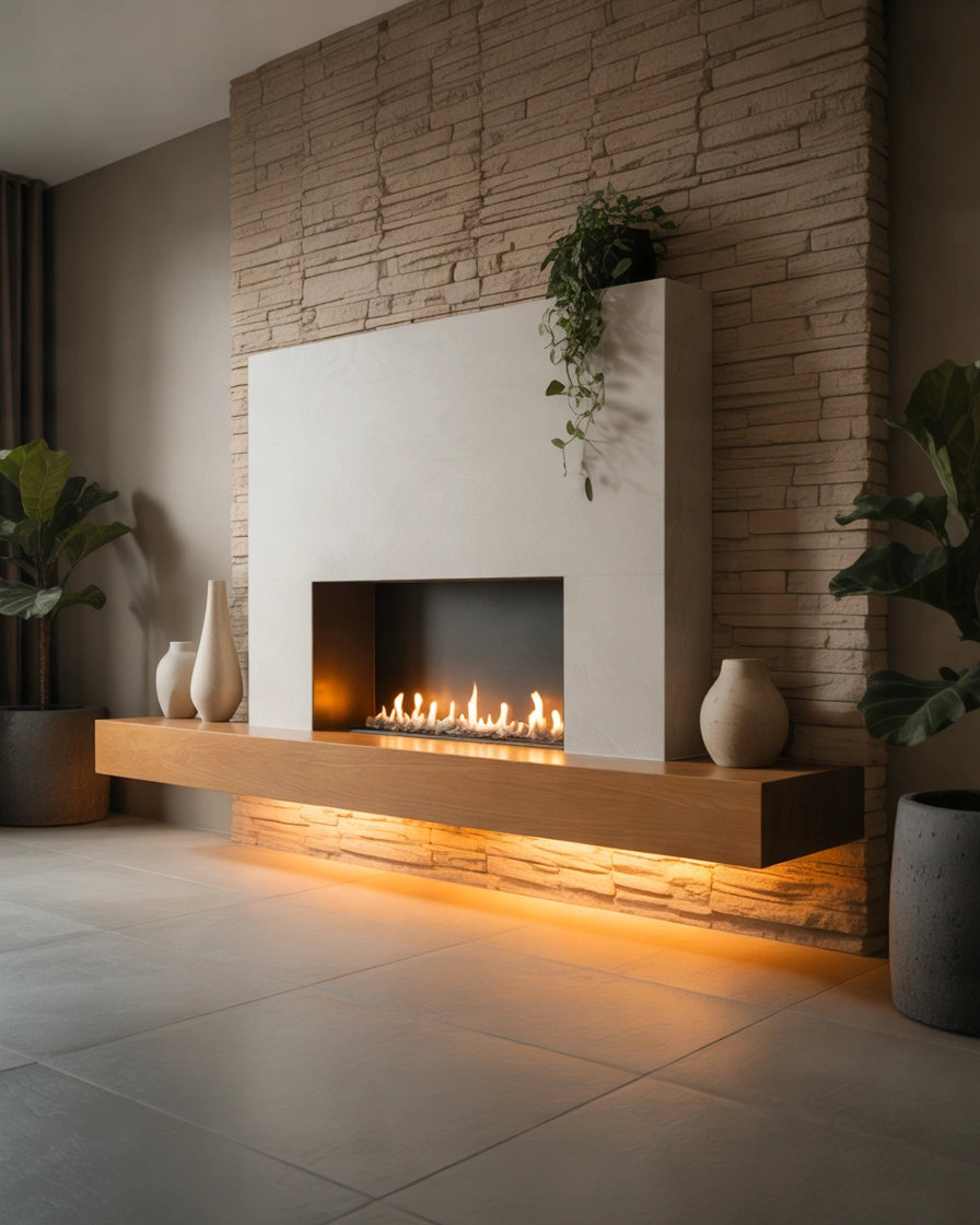 Floating Fireplace Mantle Ideas for a Contemporary Home