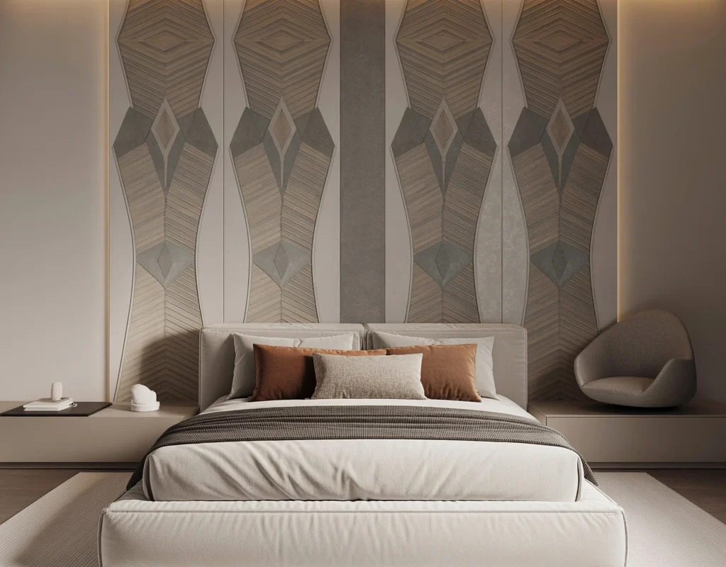 Geometric Wallpaper for a Modern and Stylish Bedroom Look