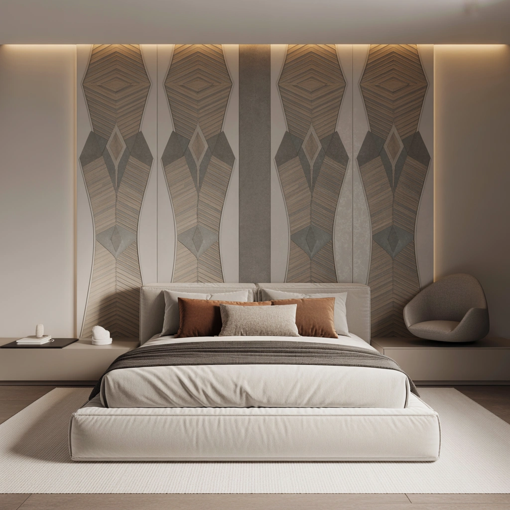 Geometric Wallpaper for a Modern and Stylish Bedroom Look
