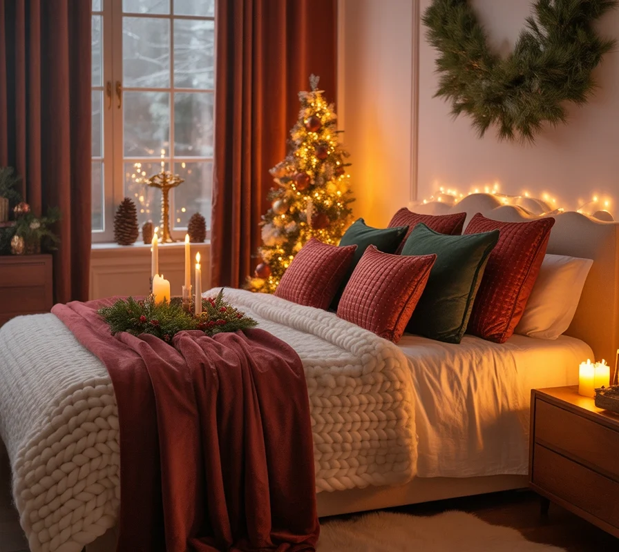 Incorporate Holiday Fabrics Through Curtains Rugs and Accessories