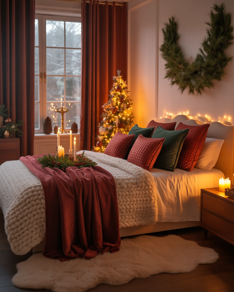Incorporate Holiday Fabrics Through Curtains Rugs and Accessories