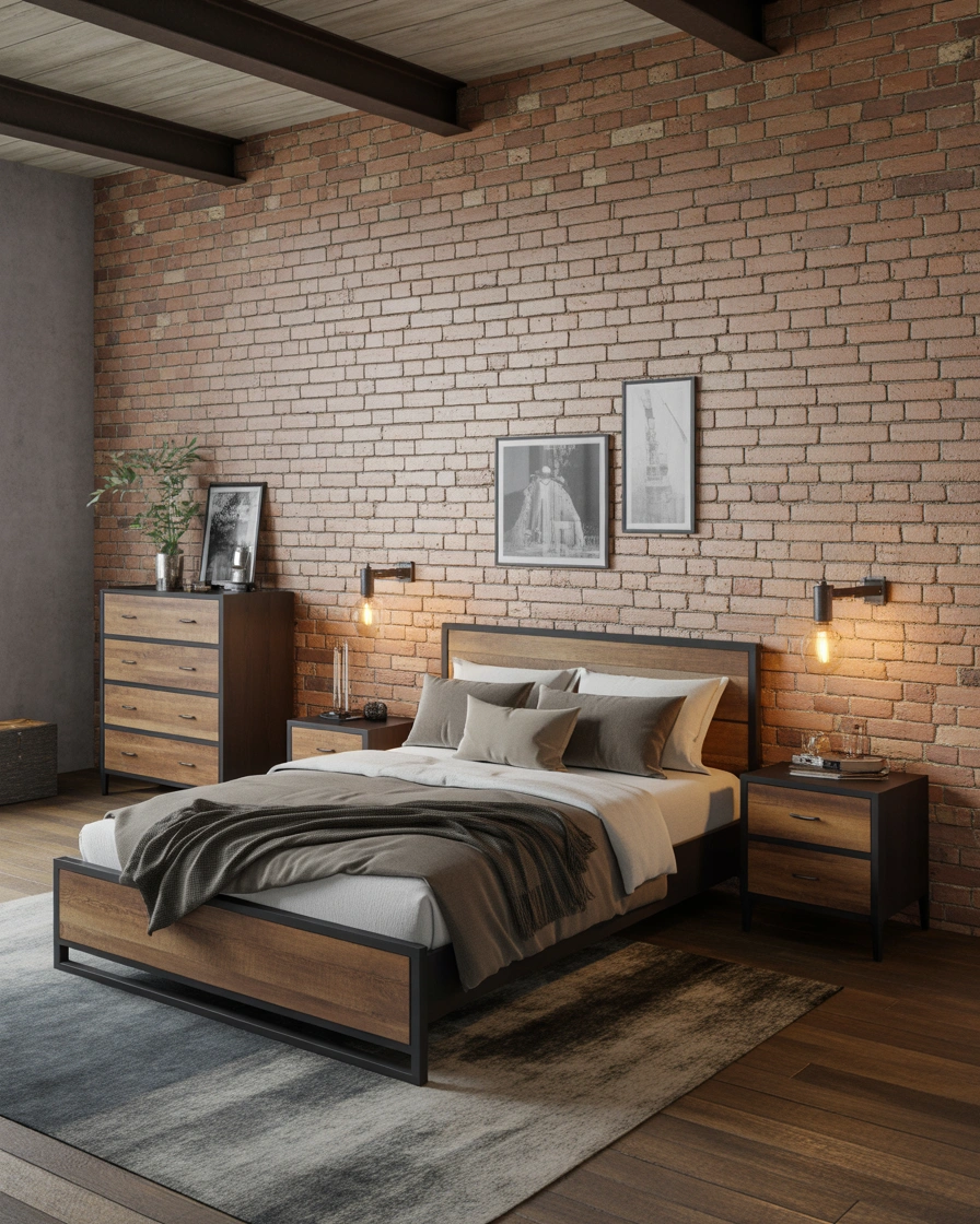 Industrial Style Bedroom Furniture Set