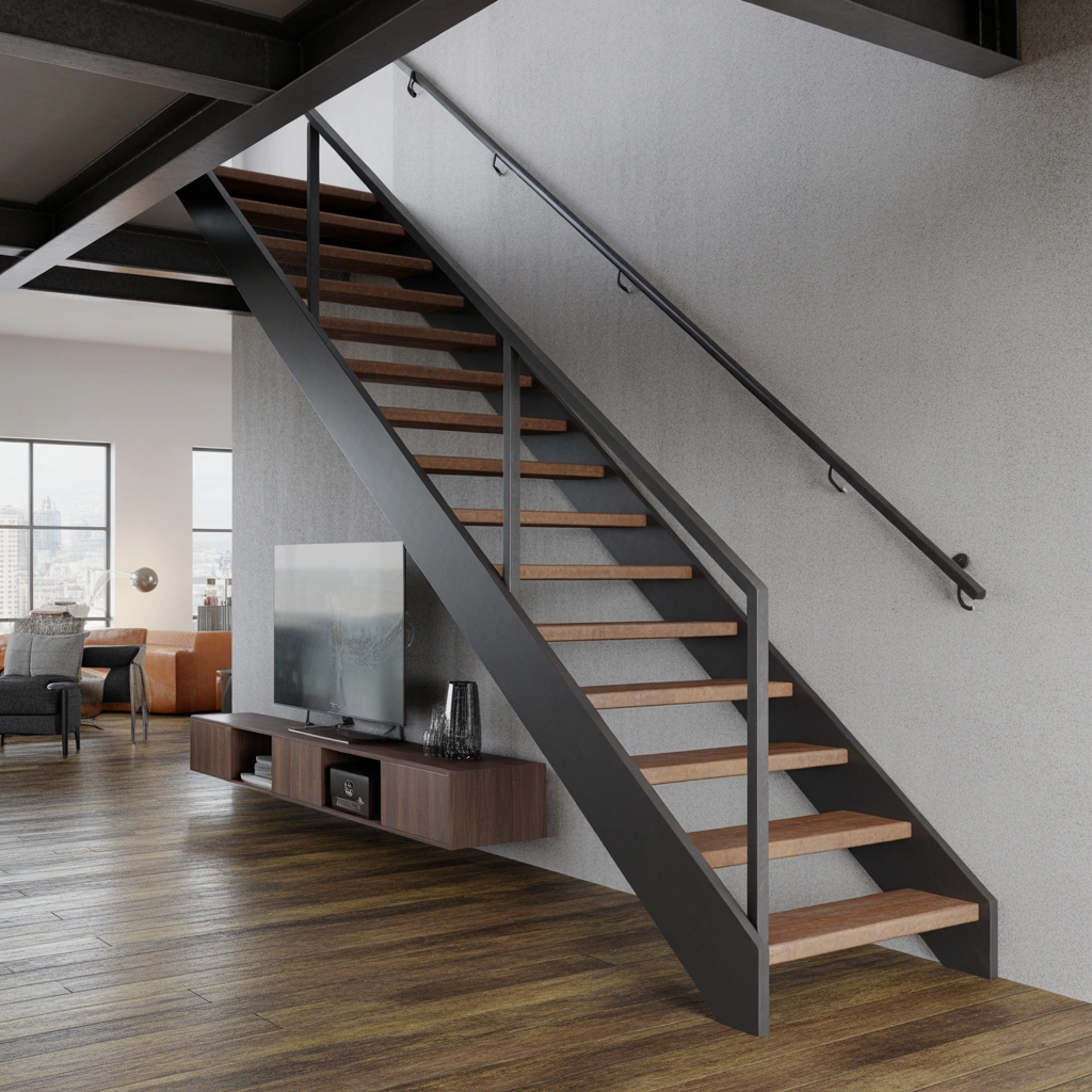 Industrial Style Wall Stairs Design