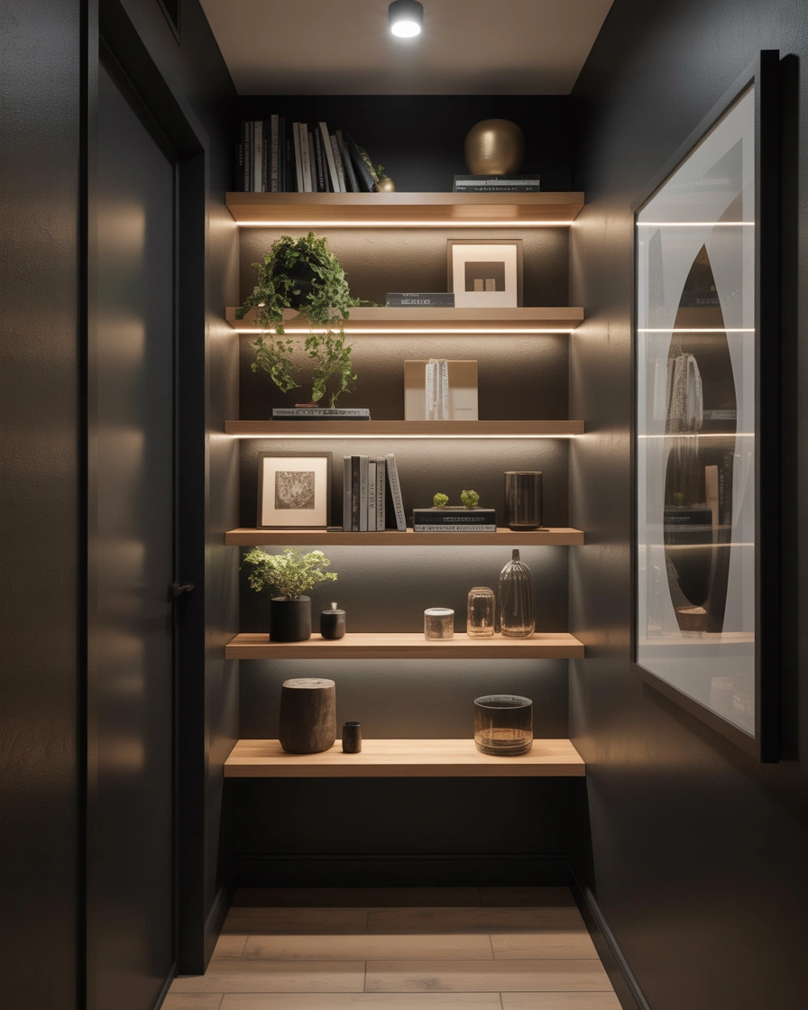 Install Floating Shelves for Minimal Decoration and Storage