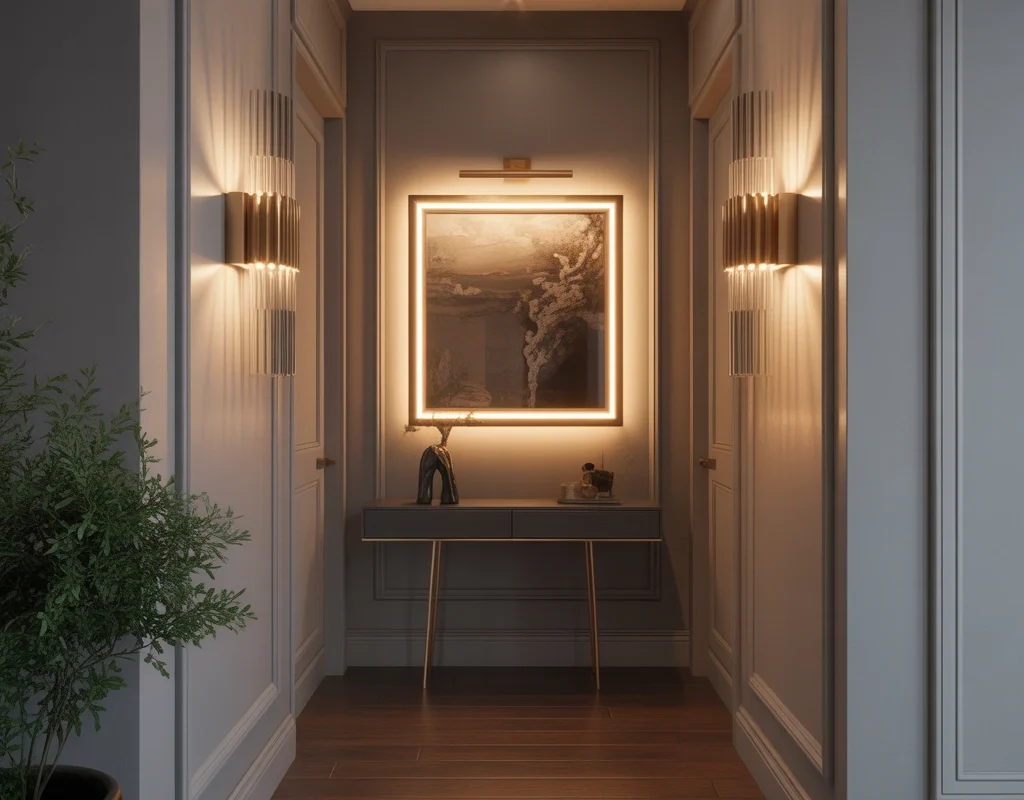 Install Statement Wall Lighting to Add Style and Warmth to Your Narrow Hallway