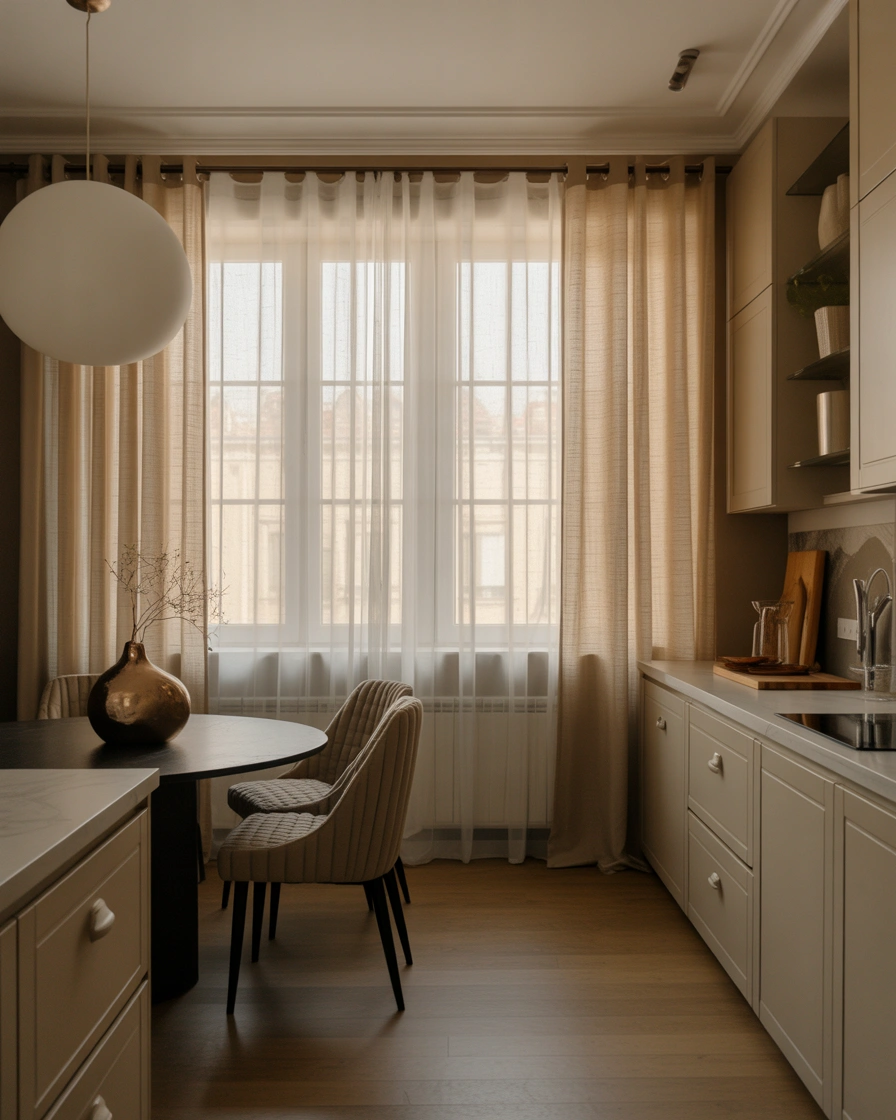 Layered Kitchen Curtains for Maximum Style and Functionality