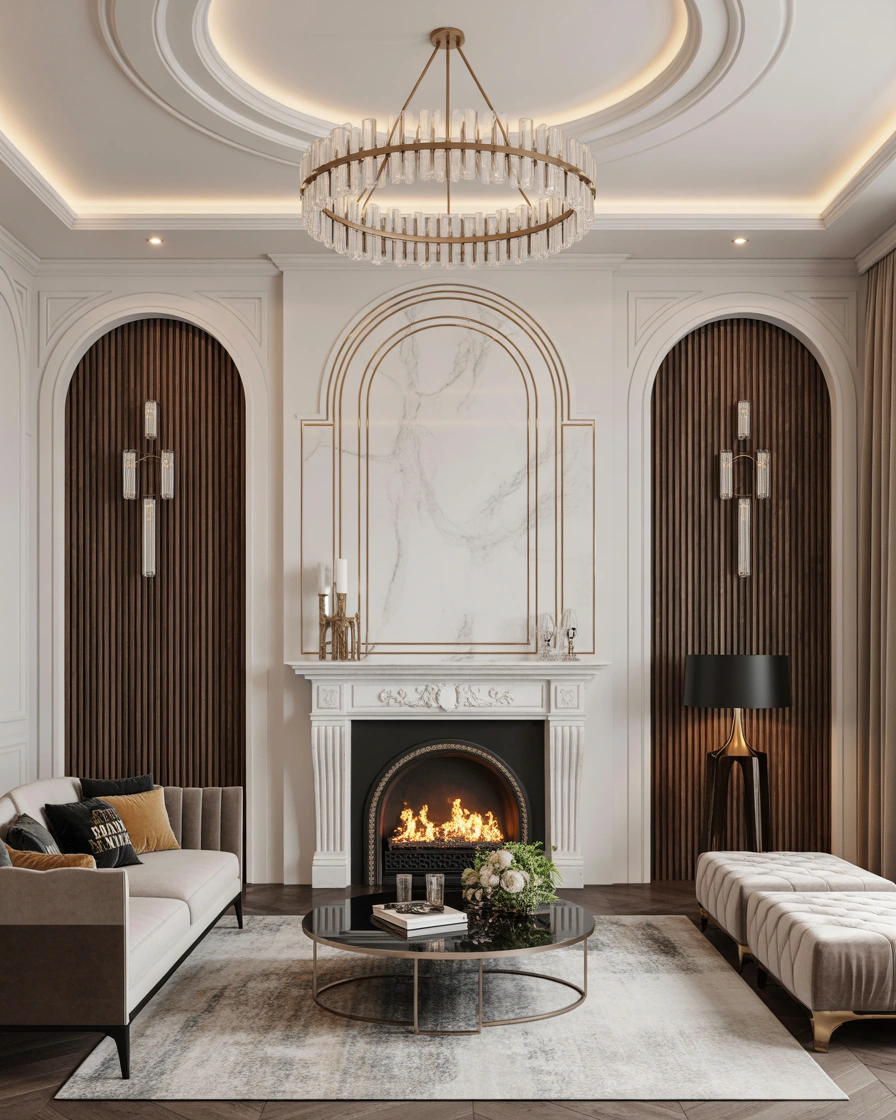 Luxury Marble Fireplace For an Elegant Living Room
