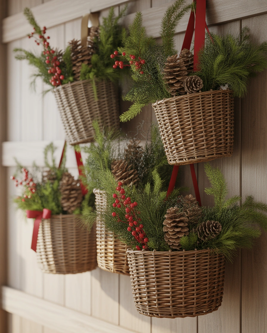 Make a Christmas Wall Basket Arrangement