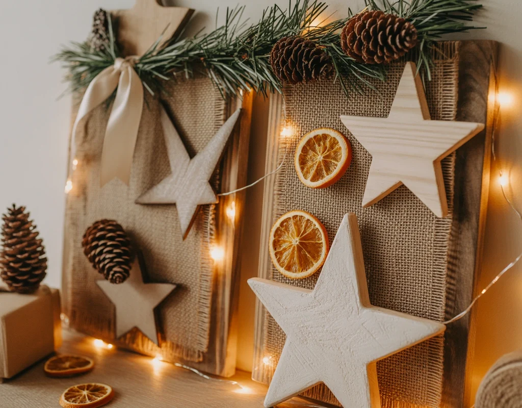 Make a Rustic Farmhouse Christmas Board Decoration With Natural Elements