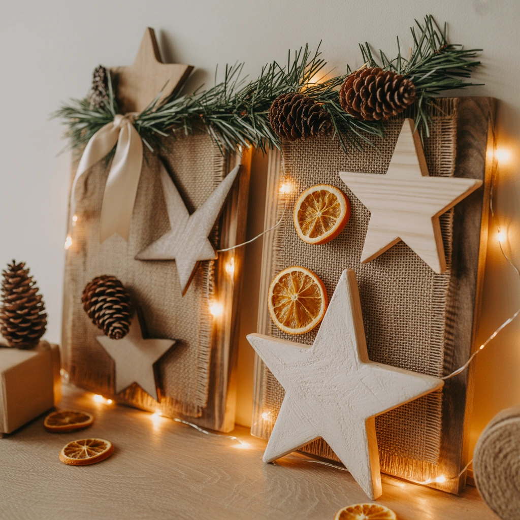 Make a Rustic Farmhouse Christmas Board Decoration With Natural Elements