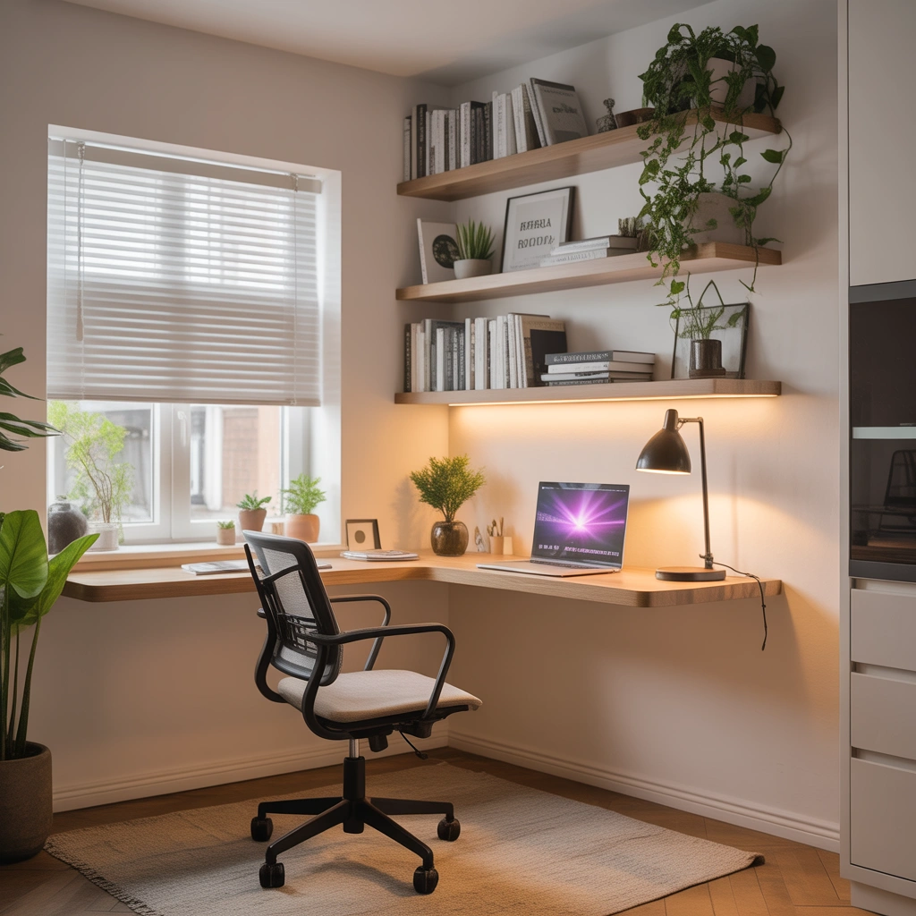 Minimalist Floating Corner Desk for Small Spaces