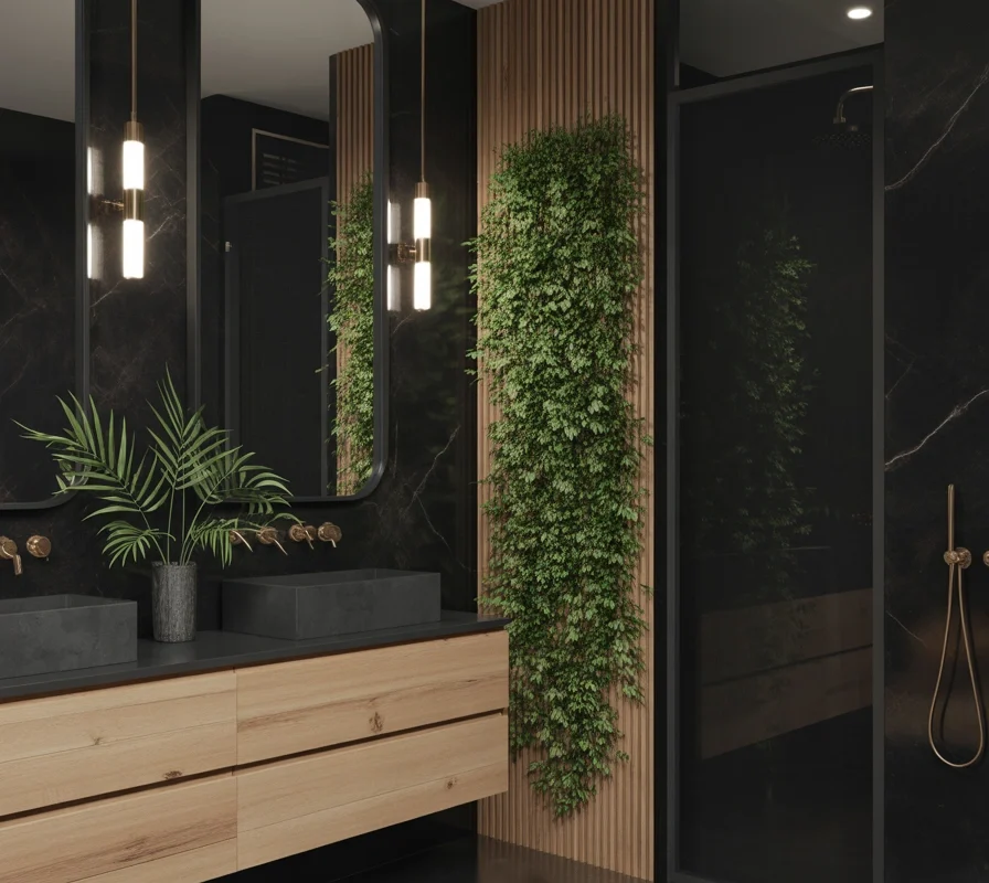 Mix Black Gold and Natural Elements for a Balanced Look