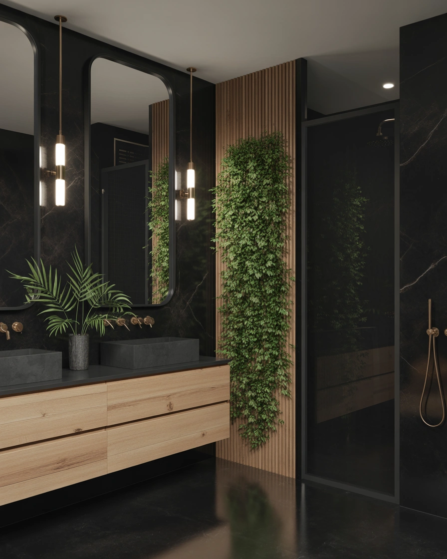 Mix Black Gold and Natural Elements for a Balanced Look