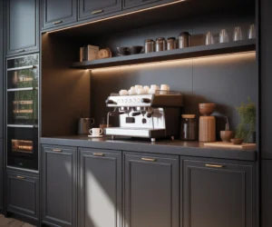 Modern Black Cabinet Coffee Bar