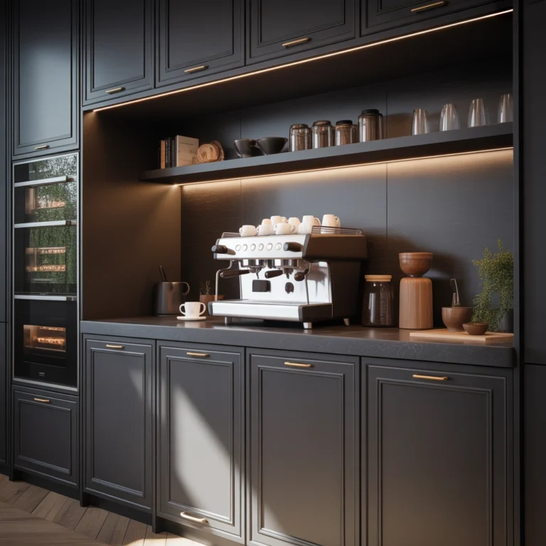 Modern Black Cabinet Coffee Bar